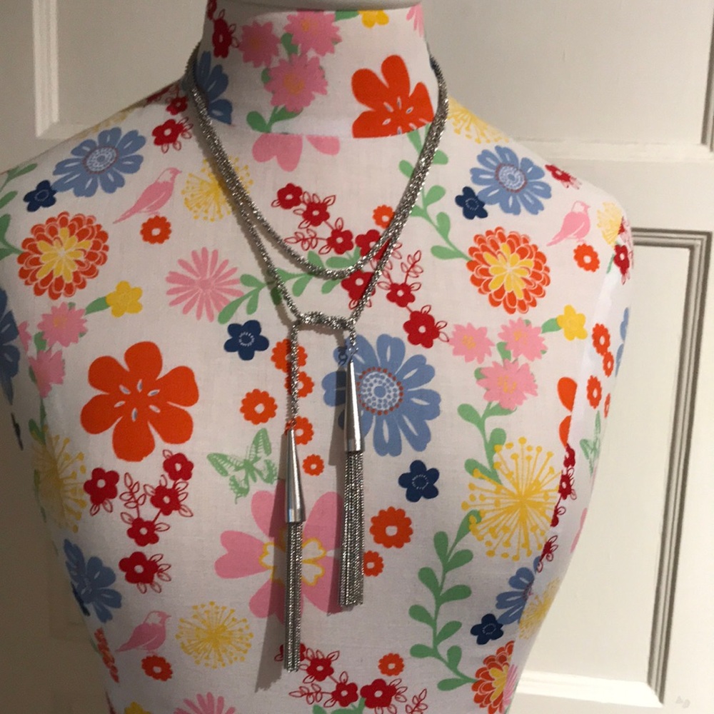 Kendall Scott Silver Tassel Lariat Necklace - Silver